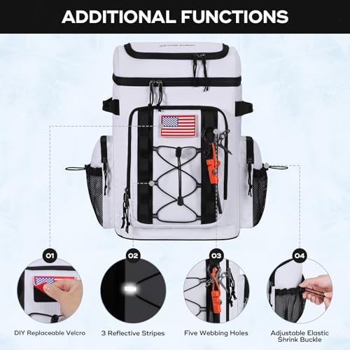 Maelstrom 35 Can Insulated Soft Cooler Backpack - White, Leakproof, 16-Hour Cold