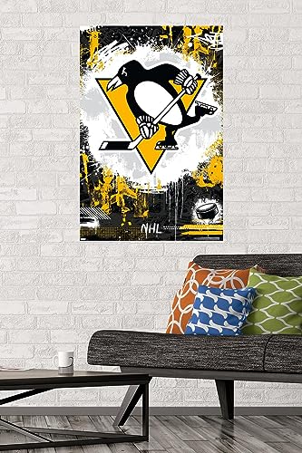 NHL Pittsburgh Penguins Maximalist Logo 23 Wall Poster Unframed 34" x 22.4"