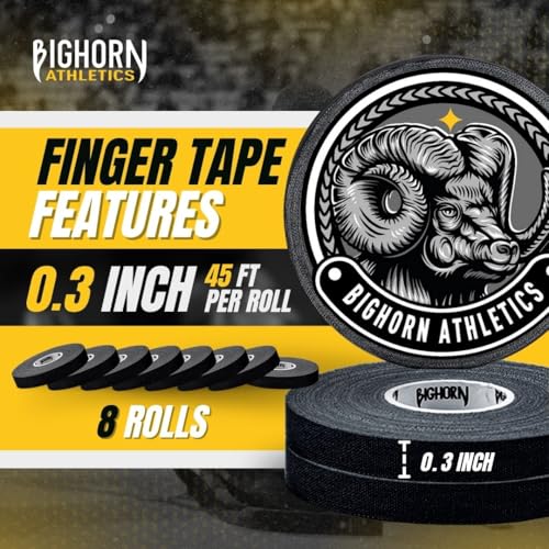Athletic Finger Tape 0.3-Inch x 45-Feet - 8 Rolls, Black
