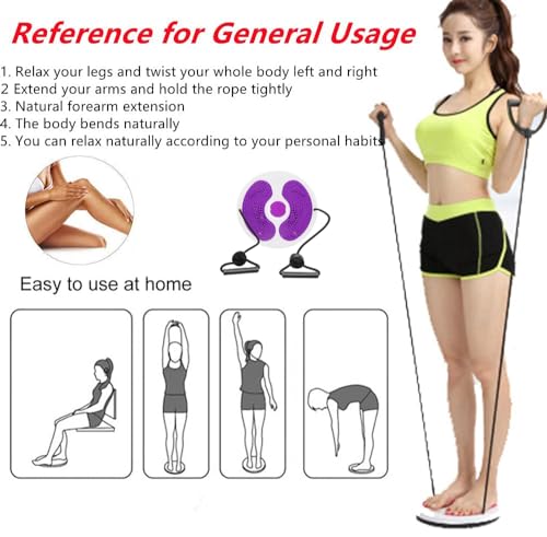 Adjustable Waist Twisting Disc with Handles - Purple