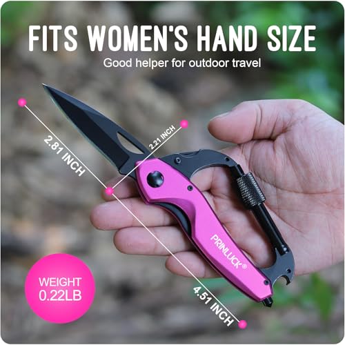 Pink 6-in-1 Multitool Pocket Knife - Engraved Stainless Steel Design