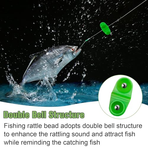 50 PCS Colorful Fishing Double Rattles Beads for Catfish