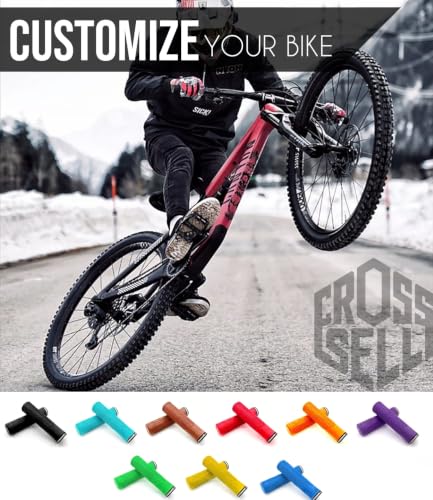 Lock-On Mountain Bike Grips - Red Non-Slip Handlebar Grips