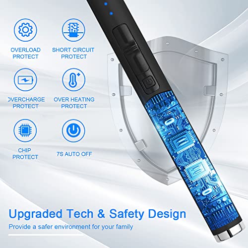 USB Rechargeable Arc Lighter - Windproof Flameless - Black