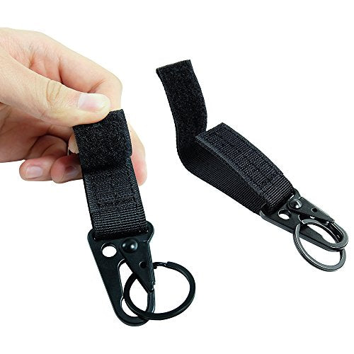 Tactical Gear Clip - Nylon Key Ring Holder & Belt Keeper - Black