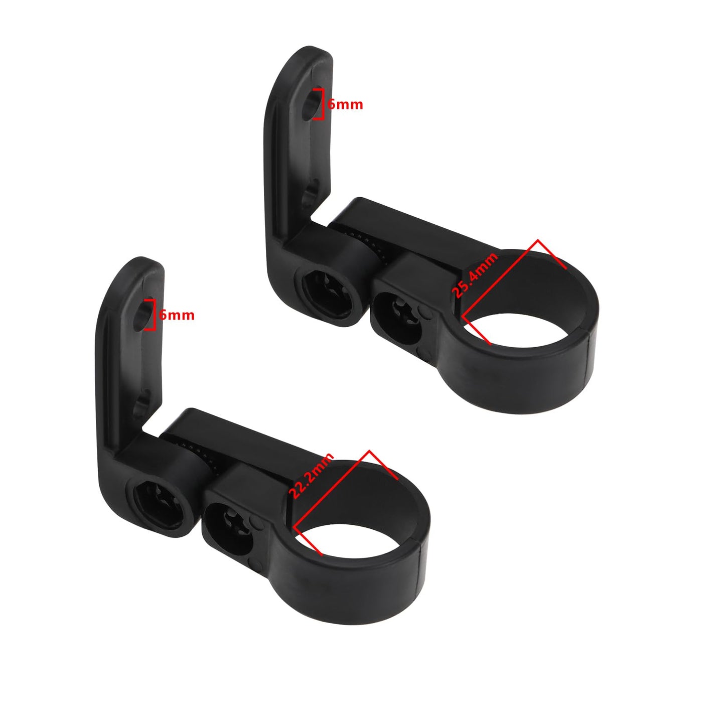 Create idea 4Pcs Bicycle Front and Rear Reflector Warning Reflector Black Plastic Bracket Seat Tube Bracket Diameter: 22.2mm 25.4mm 2 Each