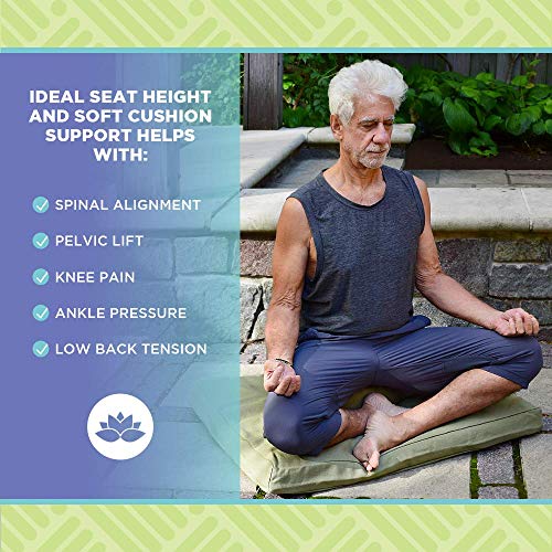 Meditation Cushion Set - Organic Buckwheat Zafu & Zabuton - Oval Combo Burgundy