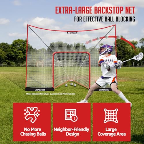 Extra-Large Lacrosse Backstop Net 14x10 FT - Tear-Resistant with Foam Poles