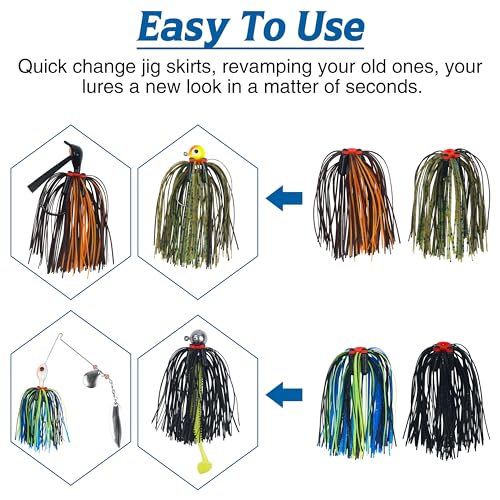 Silicone Spinnerbait Skirts Replacement Kit with Tube Rattles - 6pcs
