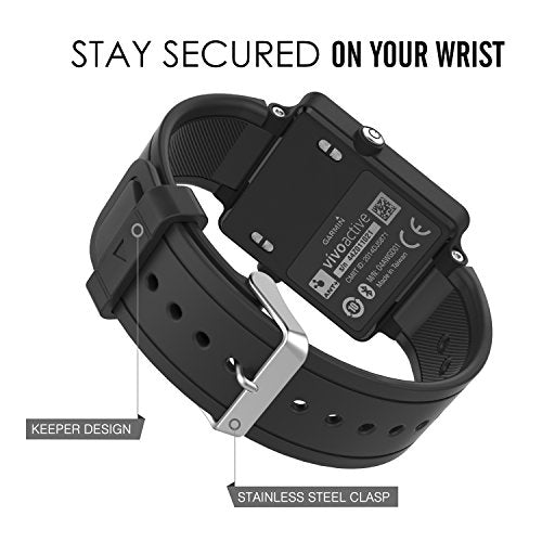 Garmin Vivoactive Acetate Watch Band - Black Replacement Strap