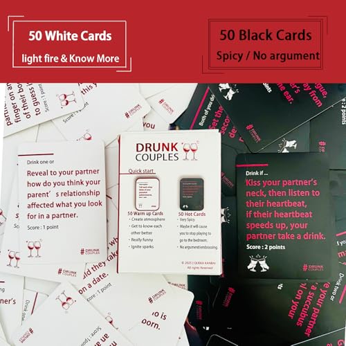 Couples Drinking Game - 100 Fun & Spicy Cards for Date Night