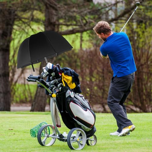 Jexine Black 2 Pack Golf Bag Umbrellas Waterproof Rain Covers UV Windproof 22.44"x54.3"