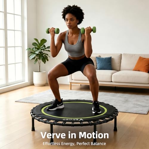 40-Inch Mini Bungee Rebounder Trampoline for Whole-Body Fitness - Black-Green