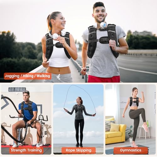 Adjustable Weighted Vest for Strength Training and Running - 6lb to 30lb