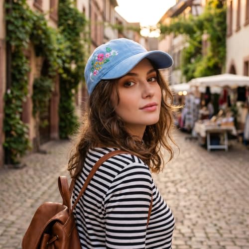 HOVEOX Womens Baseball Cap Embroidered Hat for Woman Floral