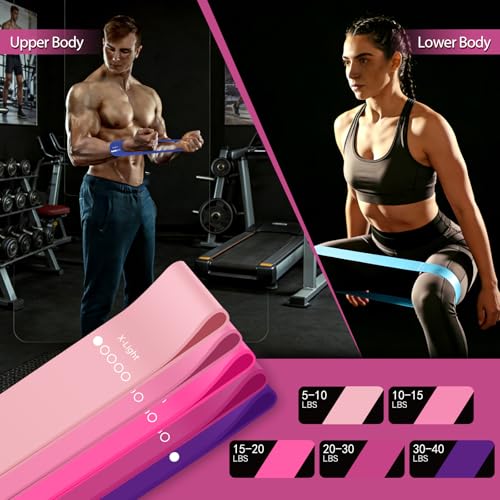 Resistance Bands Set for Working Out - 5 Levels - Pink