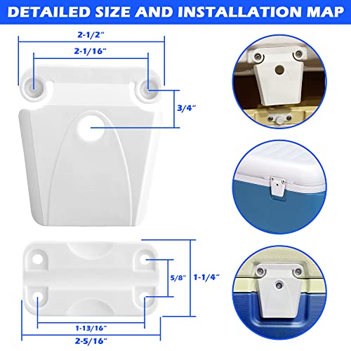Cooler Latch Replacement Parts with Screws - White 2 Pack