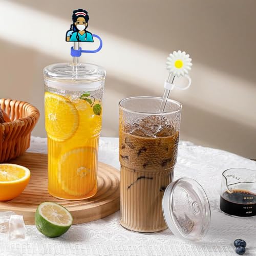 Nurse Straw Toppers for Stanley Cups - 12pcs Reusable Covers