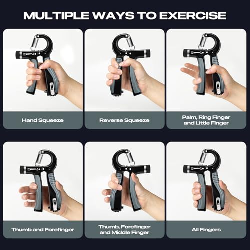 JTHEW Grip Strength Trainer - Adjustable Resistance 11-132lbs/5-60kg