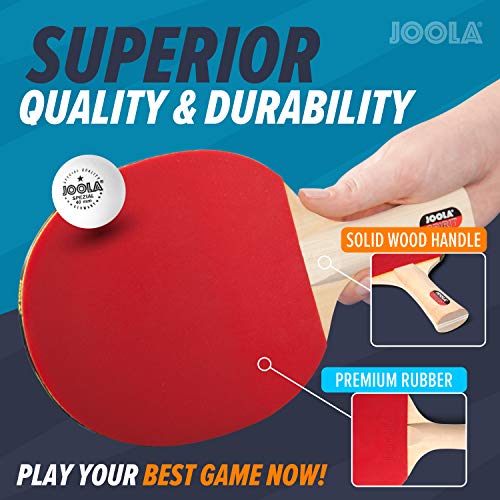 Ping Pong Paddle Set - 4 Premium Rackets with 10 Balls - Pack of 1