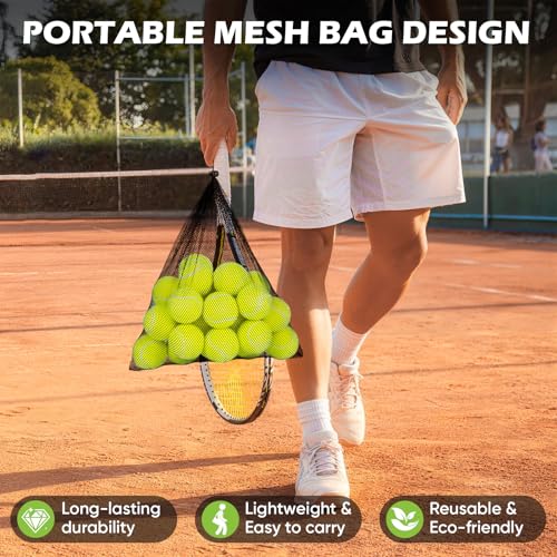 40 Pack Tennis Balls Bulk with Mesh Bag - Durable, High Bounce, Suitable for Dogs & Training