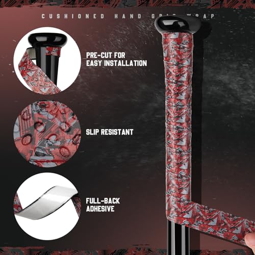 Non-Slip Baseball Softball Bat Grip Tape - Red, 1.1mm Thickness