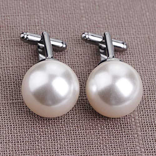 Gold Artificial Pearl Cufflinks for Women - Unisex Design