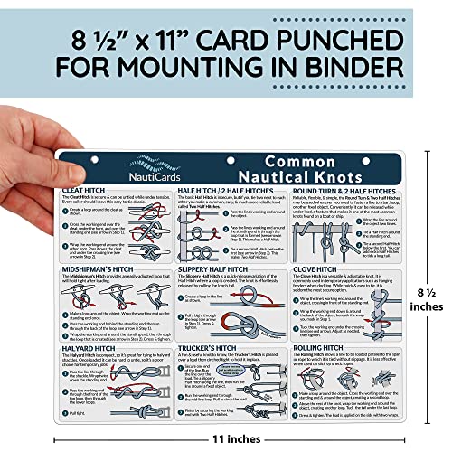 Waterproof Nautical Knots Reference Card - 21 Sailing & Boating Knots