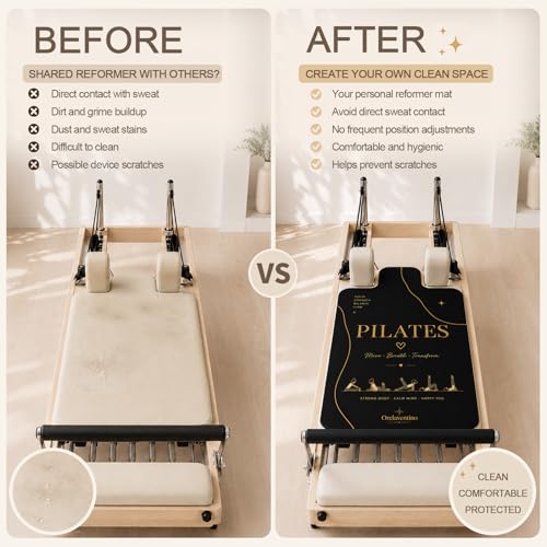 Pilates Reformer Mat - Non-Slip Cover for Home Gym - Black