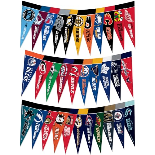 Mini NHL Hockey Pennant Set - 4" x 9" Felt Team Flags