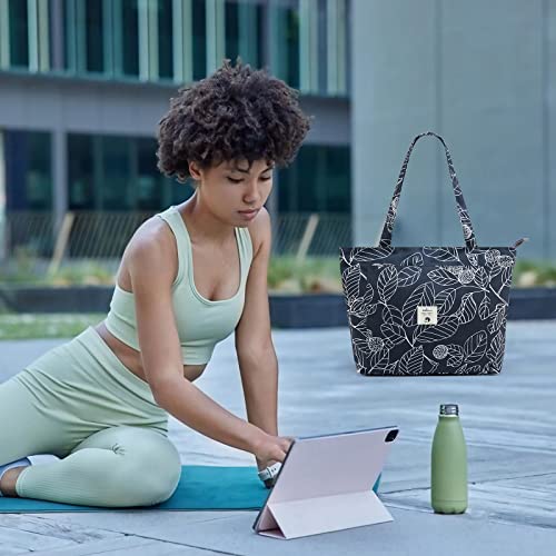 Yoga Mat Carrier Bag - Leaf Canvas Tote for Gym & Travel