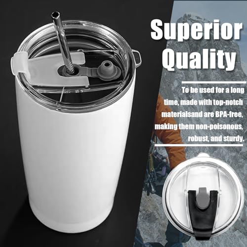 20oz Tumbler Flip Lid - 2 Pack Black Leak-Proof Replacement Cover