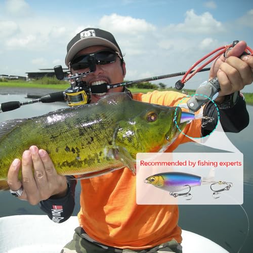 Whopper Popper Fishing Lure with 3D Eyes - Mixing Colors