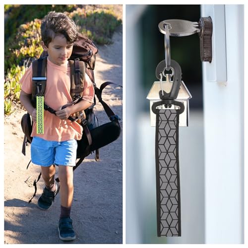 Reflective Keychain Set - 6 Pcs Safety Pendants for Backpack, Wheelchair, Cycling - Green, Black, Orange