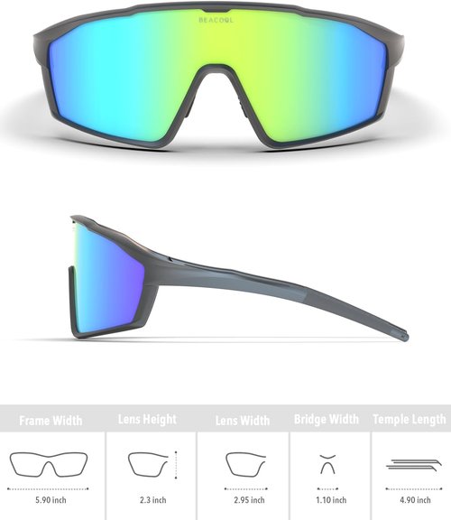 BEACOOL Polarized Sports Sunglasses - UV400 Protection | Lightweight TR90 Frame for Cycling, Fishing & Golf
