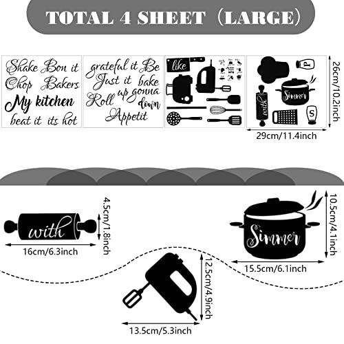 Funny Kitchen Wall Stickers - Removable Vinyl Decals Set