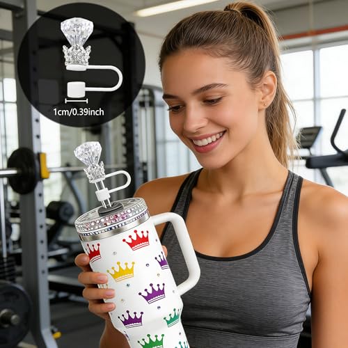 3Pcs Crown Diamond Straw Topper Set for 30oz & 40oz Tumblers - New ColorA