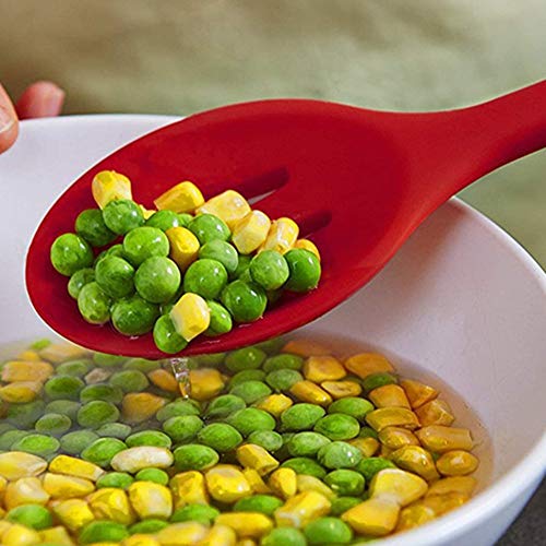 Silicone Slotted Spoon Set - 2 Heat-Resistant Cooking Spoons