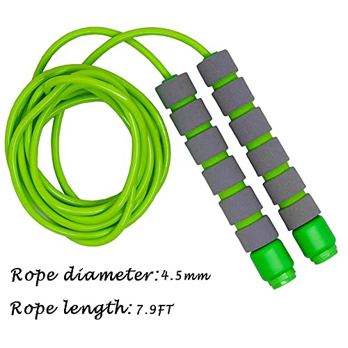 Adjustable Jump Rope with Foam Handles - Pink & Green