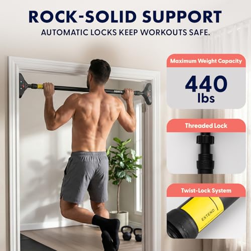 Doorway Pull Up Bar, Adjustable Door Frame Bar with Level Meter,