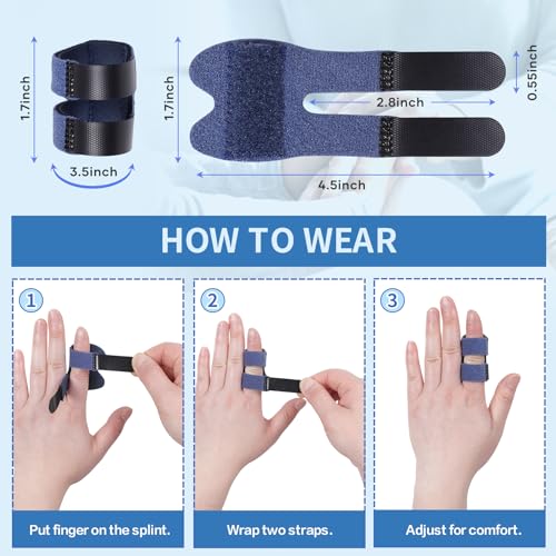 Breathable Trigger Finger Splint & Thumb Brace - Adjustable Support - Blue