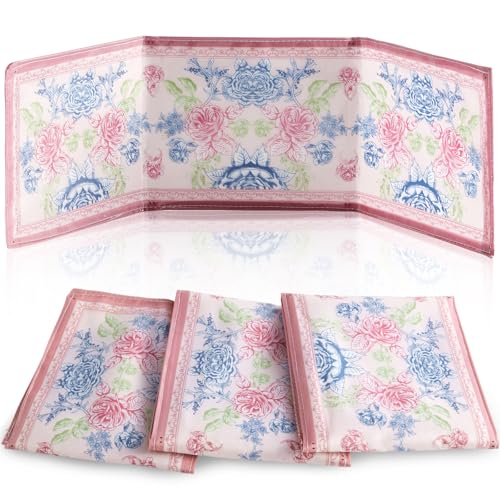 Bornerwhite Pink Mahjong Card Holder Sleeves 4-Pack - Mahjong 2026 Protector for 2025 Cards