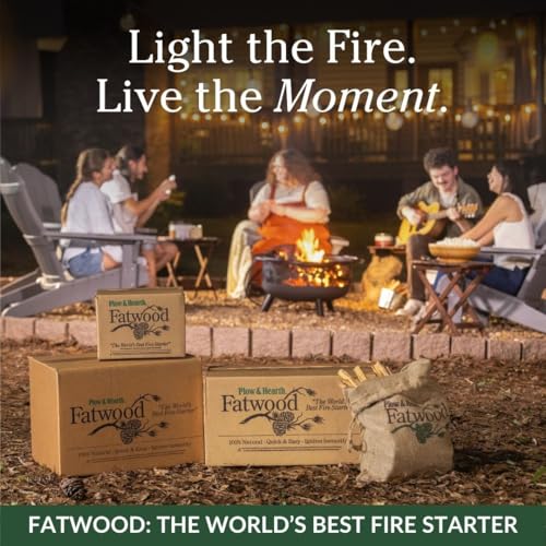 Plow & Hearth 11 Lb Fatwood Fire Starter Sticks - All-Natural Kindling for Fire Pits, Firesides, Campfires