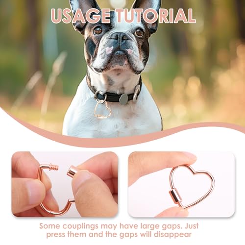 Multi-Color Heart Carabiner Keychain Clips - 8 Pcs Set