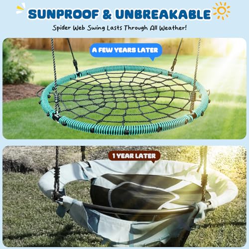 40" Spider Web Saucer Tree Swing - Green, 750lbs Capacity
