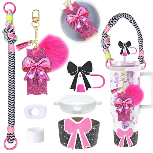Bow Accessories Set for Stanley Cup 20/30/40oz - Rose Red