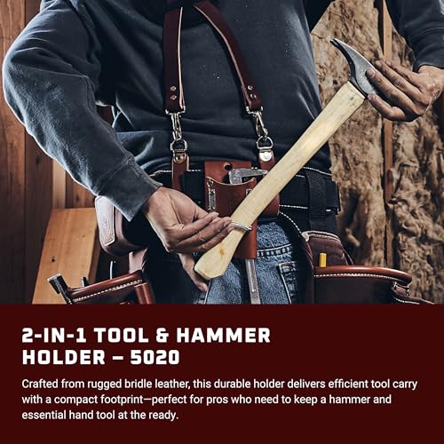 Occidental Leather 2-in-1 Tool & Hammer Holder - 2X The Tool Capacity - Made in USA