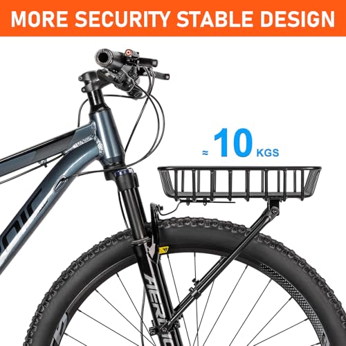 CXWXC Front Bike Basket Rack - Large Aluminum Front Rack with Struts