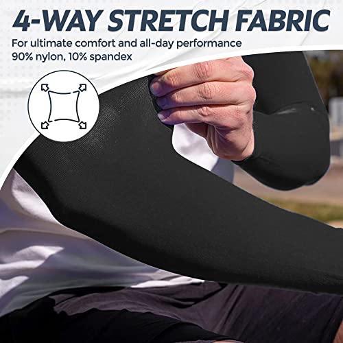Cooling UV Protection Arm Sleeves - 2 Pairs Tattoo Cover Up - Black