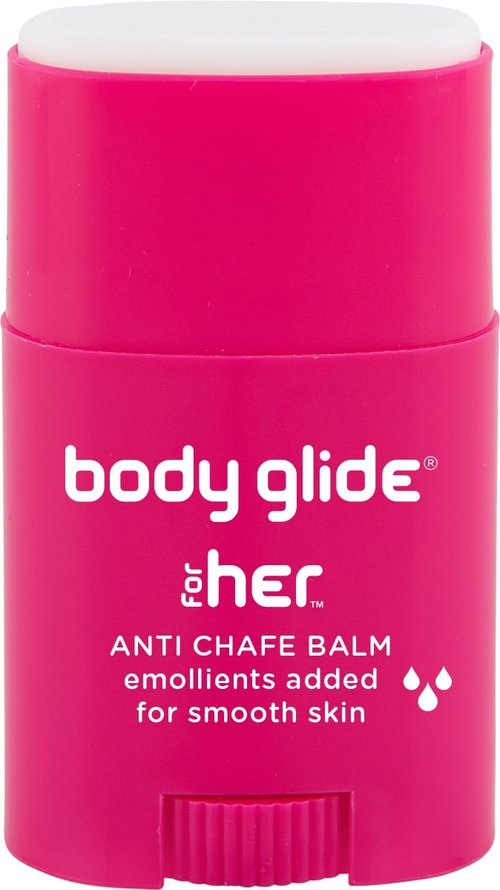 BodyGlide Cycle Glide Anti Chafe Balm Stick for Biking, Motorcycling, Horseback 1.5oz + for Her Anti Chafe Balm for Bra, Thighs, Heels 0.8oz